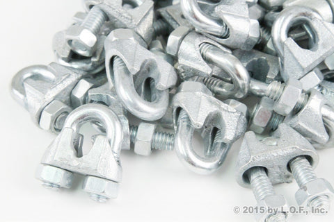 100 Galvanized Zinc Plated Wire Rope Clip Clamp Chain 1/4 Inch M3 3mm