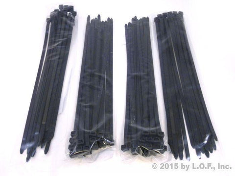 100-Pack 14 Inches 120 Pound Cable Zip Tie Down Strap Wire Nylon Wrap Black