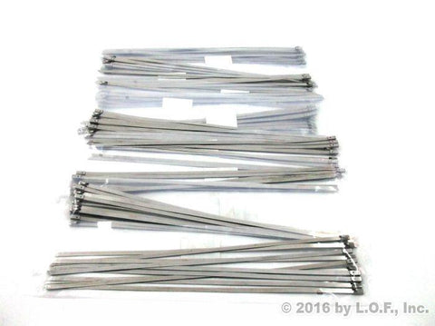 100-Pack 12 Inches (115lbs) Stainless Steel Exhaust Locking Zip Cable Ties