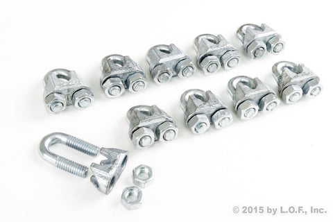 10 Galvanized Zinc Plated Wire Rope Clip Clamp Chain 1/4 Inch M3 3mm