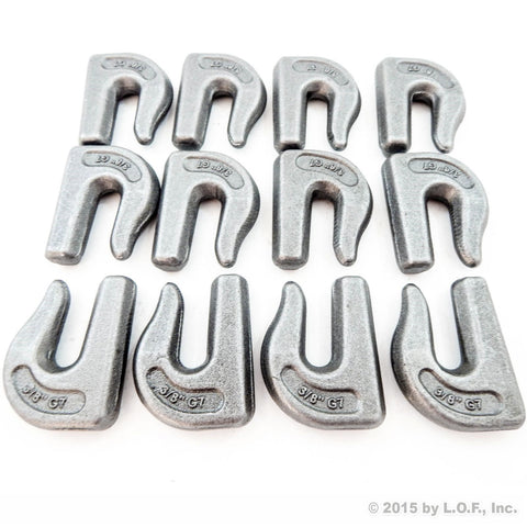12 New 3/8 Inches G7 Weld on Grab Chain Hooks G-70 Bucket Trailer Back Hoe Tie Down