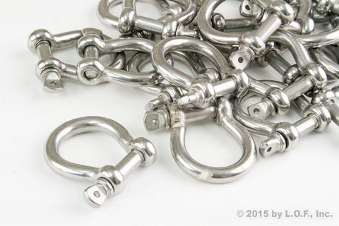 25 Stainless Steel 5/16 Inch 7.9mm Anchor Shackle Bow Pin Chain Ring 1400 Pound