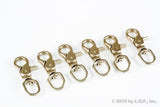 6 Round Eye Trigger Quick Snap Silver 1/2 Inch Hook Leash Purse Key Ring Belt
