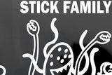 Car Decal Large 8" x 5.5" My Alien Dines on Your Stick Family Funny Vinyl Big Monster Space Sticker Fits SUV Van Truck Figure Rear Windshield Window Side