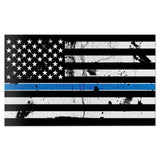 American Flag Distressed Thin Blue Line Wall Graphic Large Removable 1 Foot Wide 12 Inch Premium  Vinyl Peel and Stick Decal Sticker