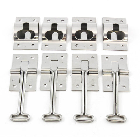 4 Trailer 4 Inches T-Style Entry Door Catch Holder Metal Bracket Hook Keeper Stainless