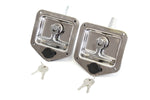 2 Stainless Door Lock Trailer Toolbox RV T Tee Handle Latch 4-3/4 Inches x 4-7/8 Inches Keys