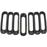 7 Front Grille Inserts Guard 2007-2018 Fits Jeep Wrangler JK and Unlimited Black Grill Trim Cover