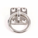 6mm Stainless Steel Square Eye Plate w Ring 1/4 Inches Marine 316 SS Pad Boat Rigging