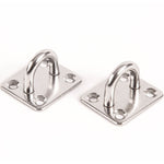 2 Stainless Steel 316 6mm Square Eye Plates 1/4 Inches Marine SS Pad Boat Rigging
