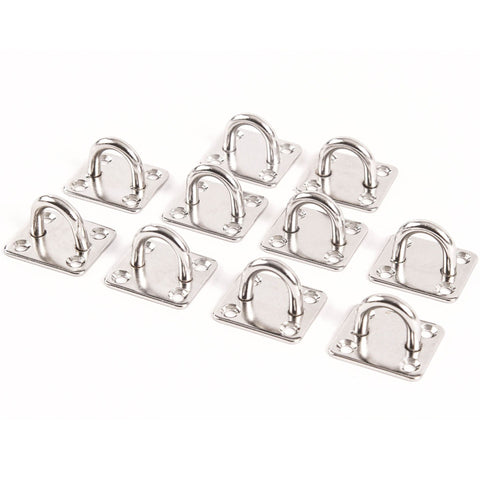 10 Stainless Steel 316 6mm Square Eye Plates 1/4 Inches Marine SS Pad Boat Rigging