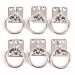 6 Stainless Steel 6mm Square Eye Plates w Ring 1/4 Inches Marine 316 SS Boat Rigging