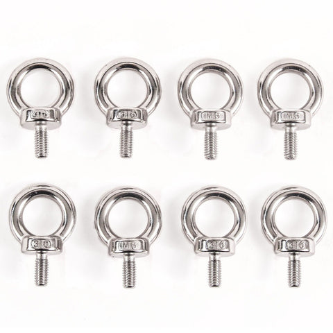 8 Stainless Steel DIN 580 Machine Shoulder Lifting Eye Bolts M6 316SS Marine 6mm