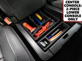Center Console Organizer 2 Pc Lower Bin Insert Fits Chevy Silverado 1500 2015-2018 & More Fold Down Console Only