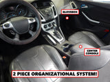 2 Pc Vehicle Organizer Center Console & Glove Box Inserts Fits Ford Focus 2012-2014 (Automatic Transmission Only)