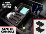 Center Console Organizer 2 Piece Stacking Set Vehicle Inserts Fits Nissan Pathfinder 2013 2014 2015 Black