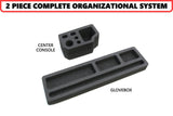 2 Piece Vehicle Organizer Center Console Glove Box Inserts Fits Chevy Cruze 2011 2012 2013 2014 2015 Black
