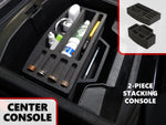 Center Console Organizer 2 Pc Stacking Set Insert Fits Dodge Ram 1500 2013-2018 & More Black Full Console