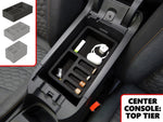 Center Console Organizer 3 Piece Stacking Set Vehicle Inserts Fits Chevrolet Chevy Equinox 2018-2019 Black