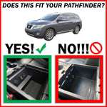 Center Console Organizer 2 Piece Stacking Set Vehicle Inserts Fits Nissan Pathfinder 2017 2018 2019 Black