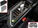 Center Console Organizer 2 Piece Stacking Set Vehicle Inserts Fits Volkswagen VW Jetta 2019 Black
