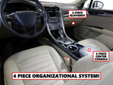 Full 4 Piece Vehicle Organizer Set Fits Center Console Glove Box Inserts Fits Ford Fusion 2013 2014 2015