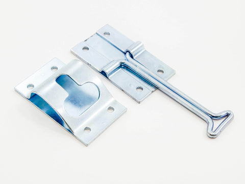 4" Metal T-Style Door Holder Entry Door Catch Fits RV Exterior Door Hold Hook & Keeper Hardware Zinc Plated Steel