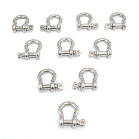 10 Stainless Steel 3/8 Inch 9.5mm Anchor Shackle Bow Pin Chain Ring 2000 Pound