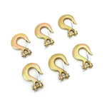 (6) Forged 1/4 Inches Clevis Slip Hooks with Latches - Grade 70