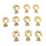 (10) Forged 1/4 Inches Clevis Slip Hooks with Latches - Grade 70