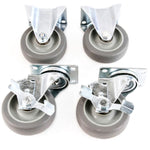 3-3/8 Inches Industrial Caster Set of 4 Wheels Non Marking 2 Swivel and Brakes, 2 Rigid