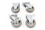 3-3/8 Inches Industrial Caster Set of 4 Wheels Non Marking 2 Swivel and Brakes, 2 Rigid