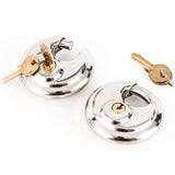 Stainless Steel Shrouded Disc Padlock with 2-3/4 " Wide Body Shackle Shielded Pair Keyed Alike with 4 Keys