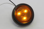 (8) Amber LED 2 Inches Round Side Marker Light Kits with Grommet Truck Trailer RV