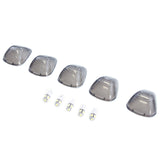 Fits Ford Super Duty 1999-2016 SD 5-Piece Smoked Lens White LED Cab Roof Running Marker Light Set DOT Compliant