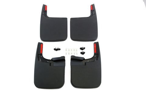 Fits Ford (2017-2019 F-250 F-350 Super Duty) Mud Guards Front & Rear Molded 4pc Full Set (Without Fender Flares)