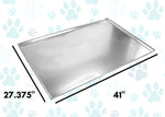 Metal Replacement Tray for Dog Crate 41 x 27.375 x 1 Inches Heavy Duty Stainless Steel Kennel Cage Pan Leakproof Liner Chew Proof Compatible with Midwest iCrate, New World and More