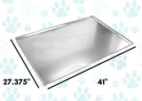 Set of 60 - Metal Replacement Tray for Dog Crate 41 x 27.375 x 1 Inches Heavy Duty Stainless Steel Kennel Cage Pan Leakproof Liner Chew Proof Compatible with Midwest iCrate, New World and More