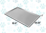 Set of 60 - Metal Replacement Tray for Dog Crate 35.5 x 23.25 Heavy Duty Galvanized Steel Chew Proof Kennel Cage Pan Leakproof Liner