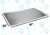 Set of 60 - Metal Replacement Tray for Dog Crate 41 x 26 x 1 Inches Heavy Duty Stainless Steel Chew Proof Kennel Cage Pan Leakproof Liner Compatible with Midwest iCrate, New World and More