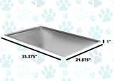 Metal Replacement Tray for Dog Crate 35.375 x 21.875 Heavy Duty Galvanized Steel Chew Proof Kennel Cage Pan Leakproof Liner Compatible with Midwest iCrate and More