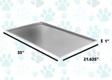 Set of 120 - Metal Replacement Tray for Dog Crate 35 x 21.625 x 1 Inches Heavy Duty Galvanized Steel Chew Proof Kennel Cage Pan Leakproof Liner Compatible with Midwest iCrate, New World and More