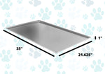 Set of 90 - Metal Replacement Tray for Dog Crate 35 x 21.625 x 1 Inches Heavy Duty Galvanized Steel Chew Proof Kennel Cage Pan Leakproof Liner Compatible with Midwest iCrate, New World and More