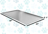 Metal Replacement Tray for Dog Crate 47 x 27 x 1 Inches Heavy Duty Galvanized Steel Chew Proof Kennel Cage Pan Leakproof Liner Compatible with Midwest and more
