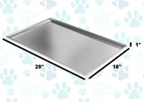 Set of 240 - Metal Replacement Tray for Dog Crate 29 x 18 x 1 Inches Heavy Duty Galvanized Steel Chew Proof Kennel Cage Pan Leakproof Liner Compatible with Midwest iCrate, New World and More