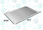 Metal Replacement Tray for Dog Crate 35.5 x 23.25 Heavy Duty Stainless Steel Chew Proof Kennel Cage Pan Leakproof Liner