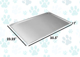 Set of 90 - Metal Replacement Tray for Dog Crate 35.5 x 23.25 Heavy Duty Stainless Steel Chew Proof Kennel Cage Pan Leakproof Liner
