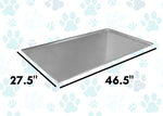 Metal Replacement Tray for Dog Crate 46.5 x 27.5 x 1 Inches Heavy Duty Stainless Steel Kennel Cage Pan Leakproof Liner Chew Proof Compatible with Midwest iCrate, New World and More
