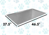 Set of 60 - Metal Replacement Tray for Dog Crate 46.5 x 27.5 x 1 Inches Heavy Duty Stainless Steel Kennel Cage Pan Leakproof Liner Chew Proof Compatible with Midwest iCrate, New World and More