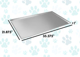 Set of 240 - Metal Replacement Tray for Dog Crate 35.375 x 21.875 Heavy Duty Stainless Steel Chew Proof Kennel Cage Pan Leakproof Liner Compatible with Midwest iCrate and More
